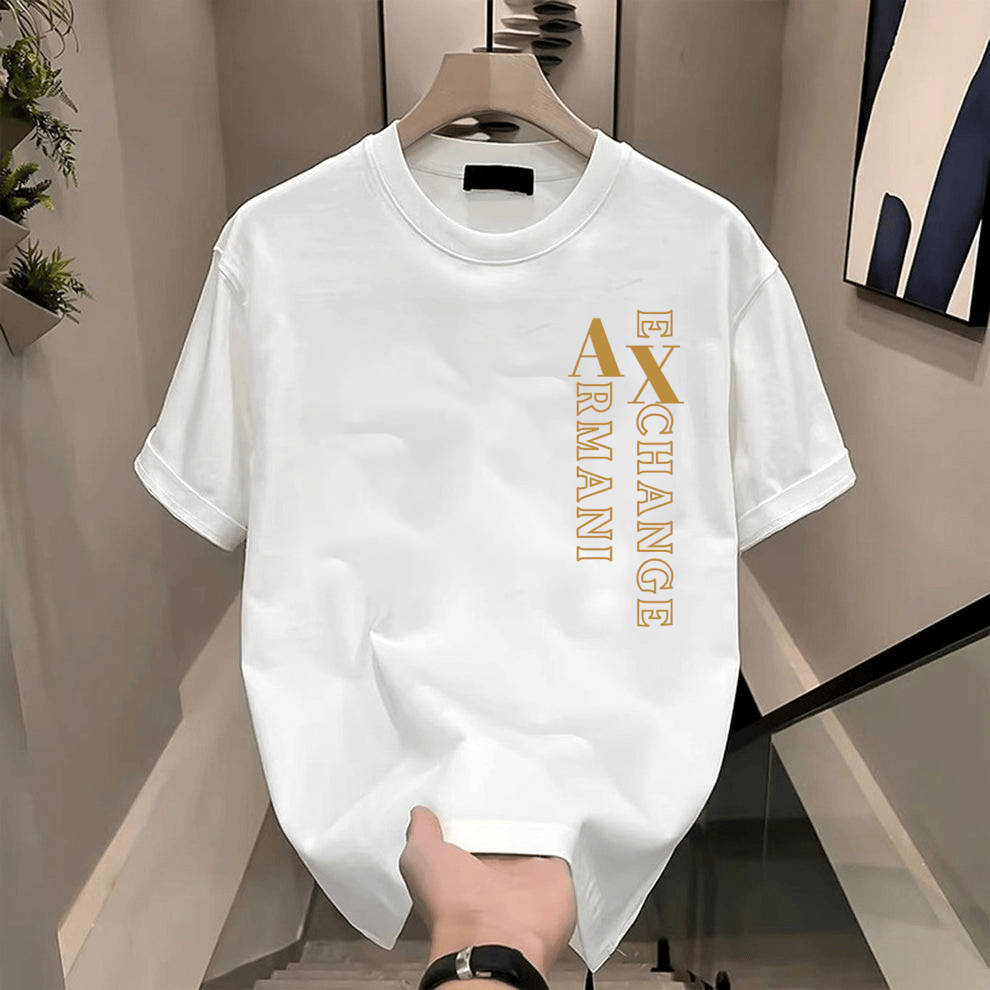 ARMANI EXCHANGE LINE PATTERN IMPORTED T-SHIRT